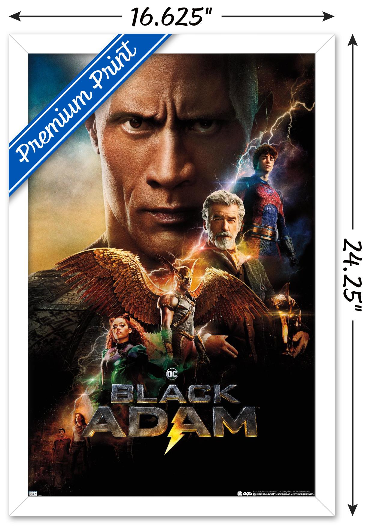 DC Comics Movie Black Adam - Group One Sheet Wall Poster, 14.725" x 22.375" Framed