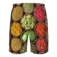 thumbnail image 6 of Kll Spices And Herbs Men'S Casual Summer Beach Shorts Hawaiian Shorts With Pockets-Large, 6 of 9