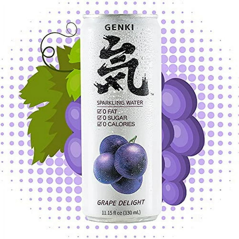 Genki Forest Sparkling Water, Grape Delight Flavor, 11.15 fl. oz