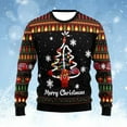 thumbnail image 2 of VBARHMQRT Sweats à Capuche pour Adolescents Hommes Automne et Hiver Imprimé 3D Noël Pull Rayé Col Rond Père Noël, 2 of 3