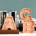 thumbnail image 1 of A to Z English Alphabet Shaped Piggy Bank Money Box Wooden Safe Saving Box Storage Organizer Personalized Home Decor CraftsHAustralia He Qiyong unisex, 1 of 1