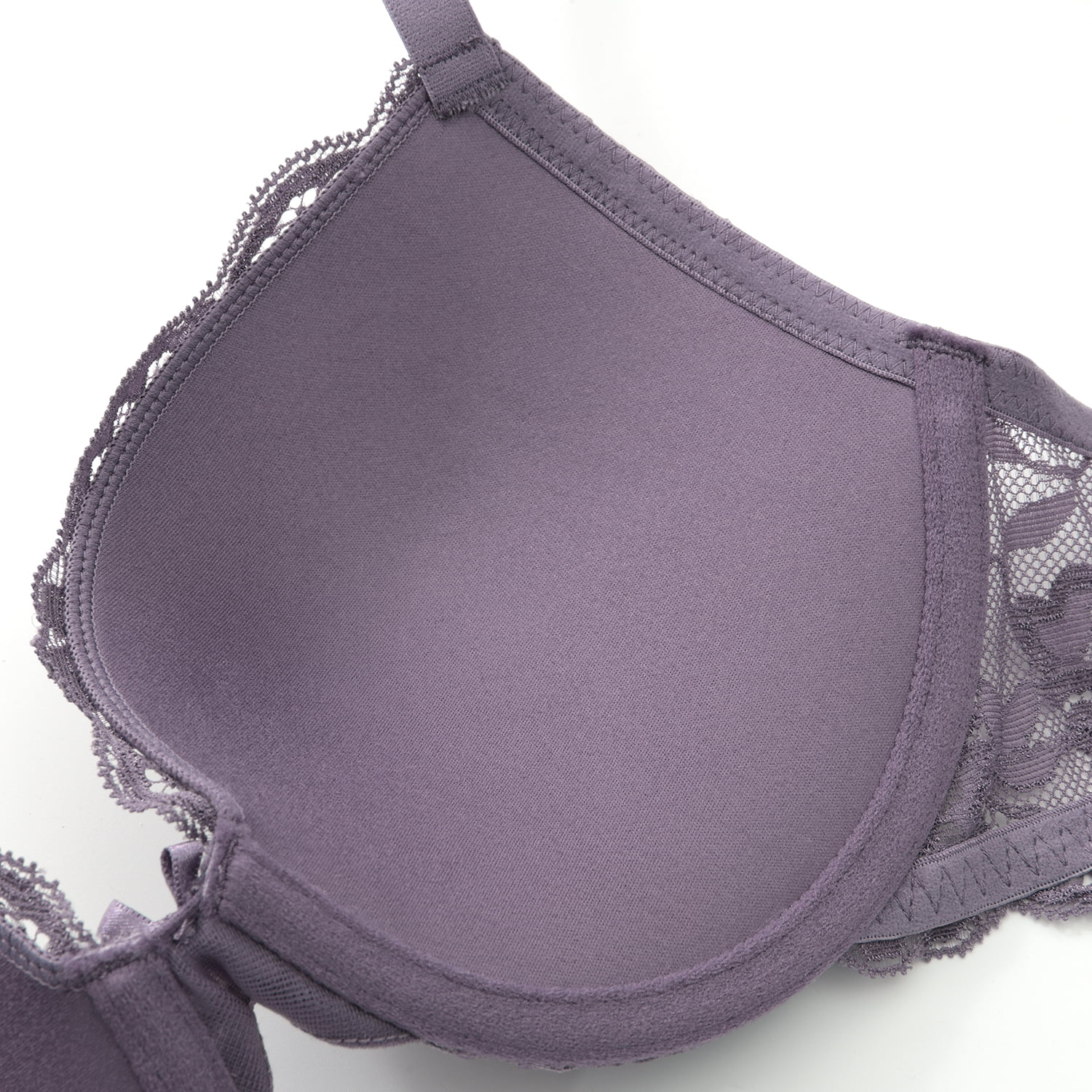 Deyllo Women's Sexy Lace Push Up Padded Plunge Add Cups Underwire Lift Up  Bra, Grape 38DD 