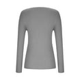 thumbnail image 4 of Oplxuo Women's Long Sleeve Sexy Cut Out T-Shirt Ribbed Knit Twist Front Slim Fit Tee Tops Pullover Sweaters, 4 of 5