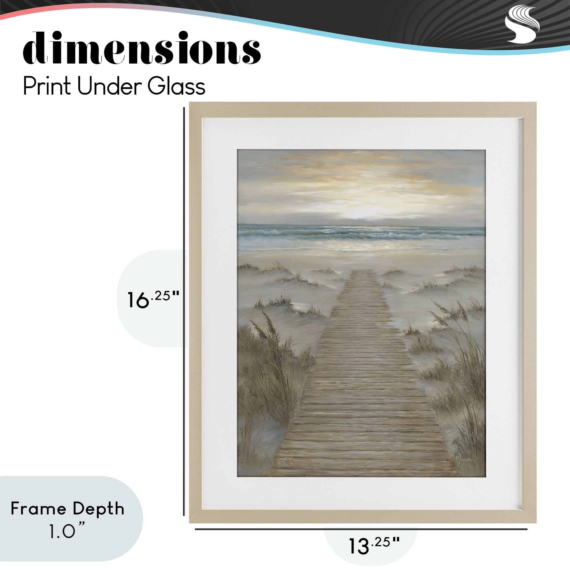 Stupell Industries The Path Towards Sunrise Birch Framed Print Under Glass, design by Georgia Janisse