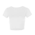 thumbnail image 4 of Kureaily Womens Summer Short Sleeve Cute Crop Tops Casual Basic Crewneck Slim Fit T Shirts Solid Color T shirt, 4 of 5