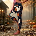 thumbnail image 4 of Yeaiivve Halloween Print Leggings for Women High Waisted Slim Fit Yoga Pants Butt Lift Tummy Control Workout Pants Soft Stretchy Pajama Bottoms 3XL, 4 of 5