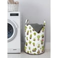 thumbnail image 3 of Cactus Laundry Bag, Home and Garden Cactus Plants with Flowers Spiny Succulents Arizona Desert Growth, Basket with Handles Drawstring Closure for Laundromats, 13" x 19", Multicolor, by Ambesonne, 3 of 4