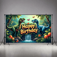 thumbnail image 7 of LUUFILx Dinosaur Happy Birthday Backdrop Banner for Kids Jungle Party Decorations Background Supplies Festive Party Props Photography Decor, 7 of 7