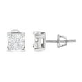 thumbnail image 2 of 10K White Gold 3/4 Cttw Invisible Set Princess-Cut Diamond Composite Square Stud Earrings (H-I Color, SI2-I1 Clarity), 2 of 7