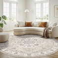thumbnail image 4 of Washable 6ft Circle Round Rug: 6x6 Low-pile Circular Rug For Living Room Bedroom Cute Office Area With Tpr Rubber Backing Soft Stain-resistant Carpet Bathroom Entryway Dorm(6round Beige), 4 of 8