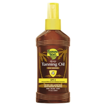 Banana Boat Deep Tanning Oil Pump Spray Sunscreen SPF 4 - 8 Ounces