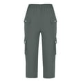 thumbnail image 3 of BLVB Capri Cargo Pants for Women Casual Outdoor Hiking Capris High Waist Athletic Running Cropped Pants, 3 of 4