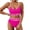 Color 03, variant on Women's High Waisted Bikini Ribbed Two Piece Swimsuit High Cut Color Block Adjustable Straps Bathing Suit