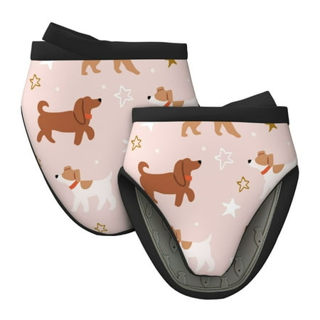 

Vsdgher Star Cute Dog Non-Slip Mini Oven Mitt Set Short Oven Mitts for Baking Grilling Barbecue Microwave 5.9 x5.9 in