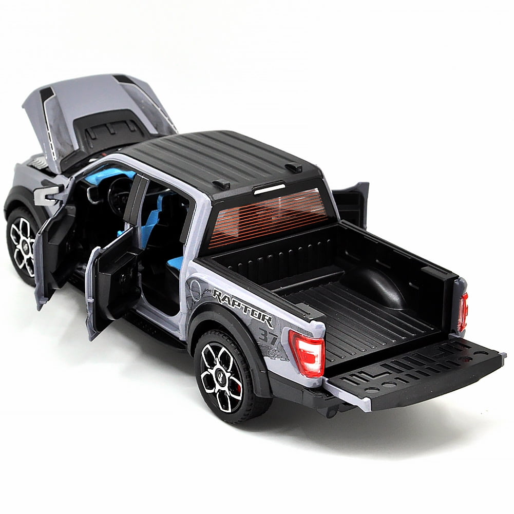 1: 20 Suitable for Ford Raptor F150 alloy die-casting metal car model, with sound, light and rebound functions, children's toy car collection, boys' birthday gift