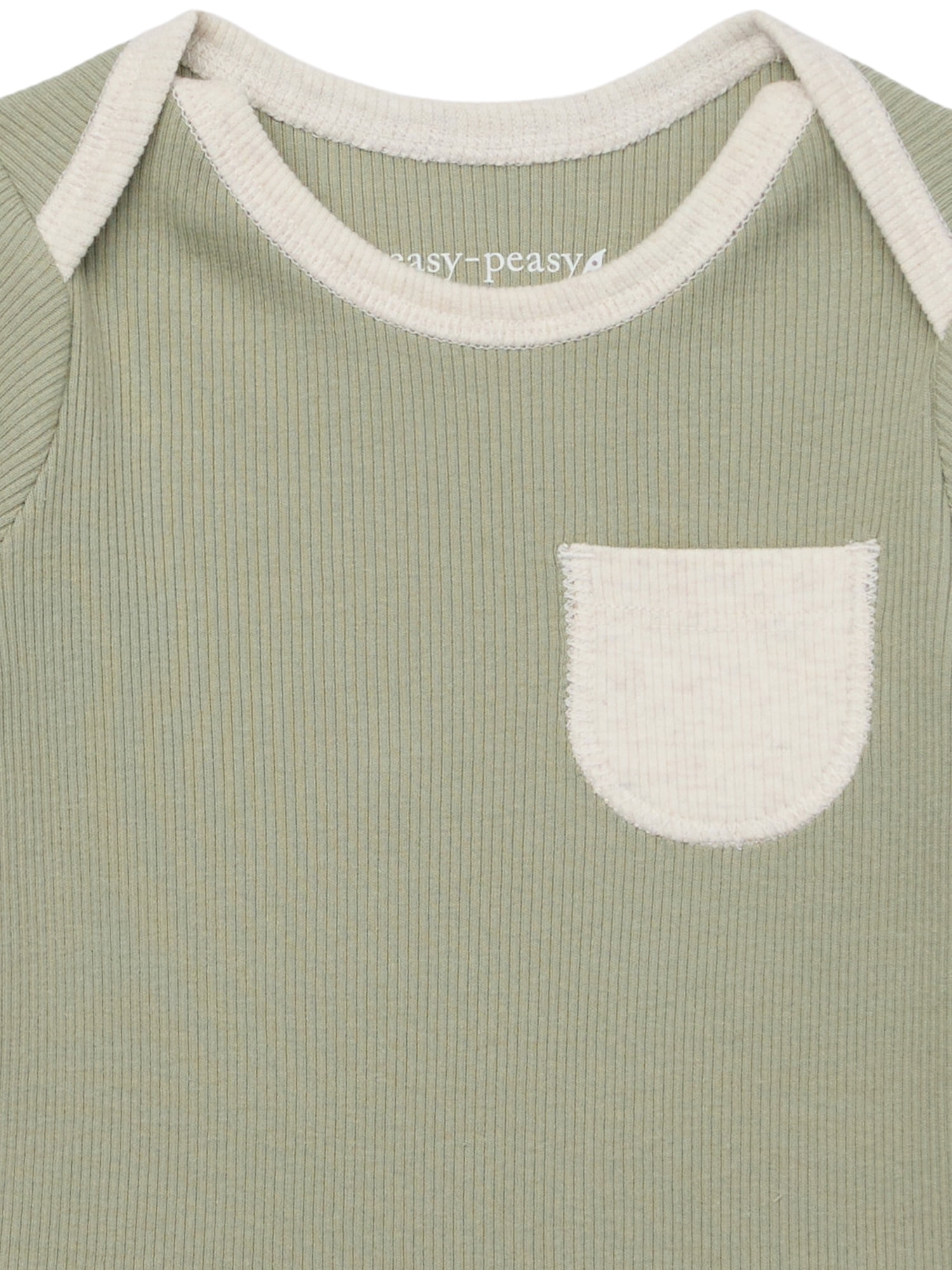 easy-peasy Baby Holiday Long Sleeve Lap Shoulder Bodysuit, Sizes 0-24 Months