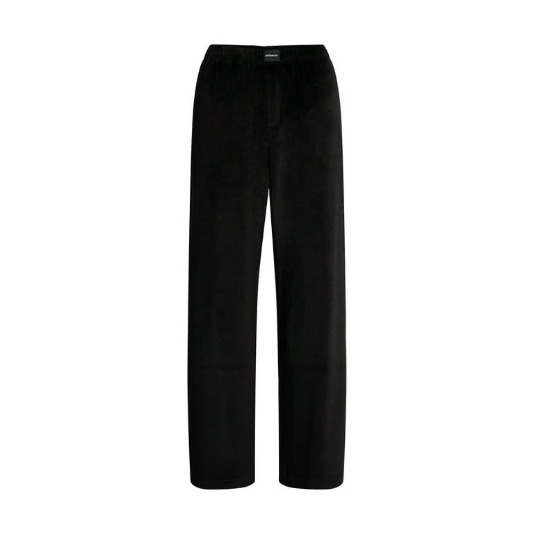 GOOD GRIEF！/Velor Wide Pants with Suspen So Comfy Wide Leg Pant Full Length - Charcoal | Three Bird Nest