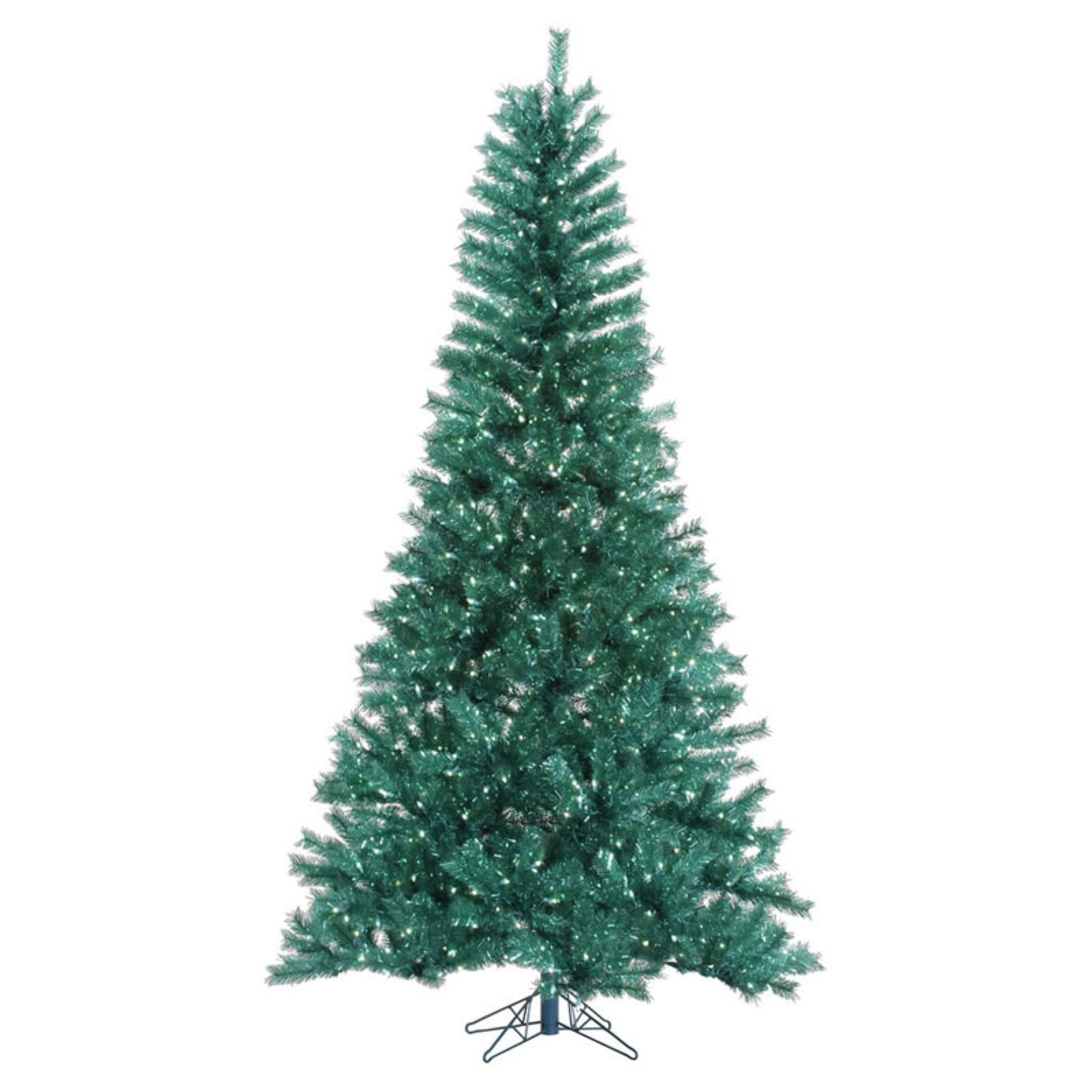 Vickerman PreLit 6.5' Aqua Tinsel Artificial Christmas Tree, Teal