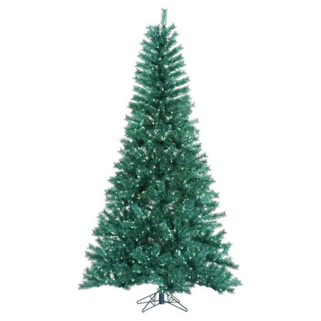 Vickerman Pre-Lit 6.5' Aqua Tinsel Artificial Christmas Tree, Teal