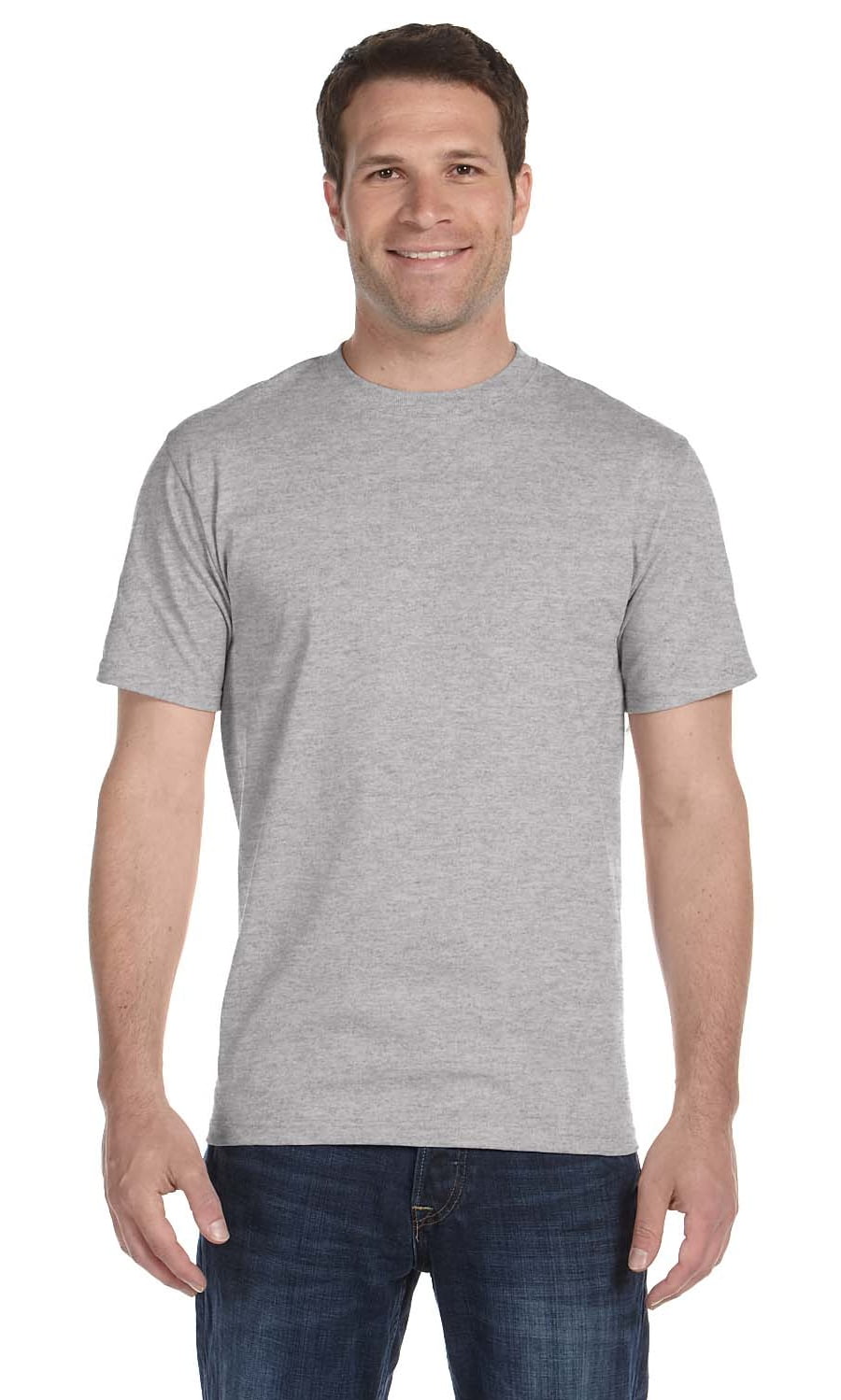 XXXXX-Large Hanes Ultimate Tagless Double-Needle Crewneck T-Shirt SMOKE GRAY