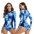 thumbnail image 1 of Traje de buceo de una pieza con protección solar y mangas largas para mujer, sexy, Oni Flower 618034, 1 of 5