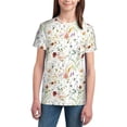 thumbnail image 3 of Wukai Wildflower Watercolor Youth Unisex Short Sleeve T-Shirt for Boys, Girls, Teens, and Kids-X-Small, 3 of 7