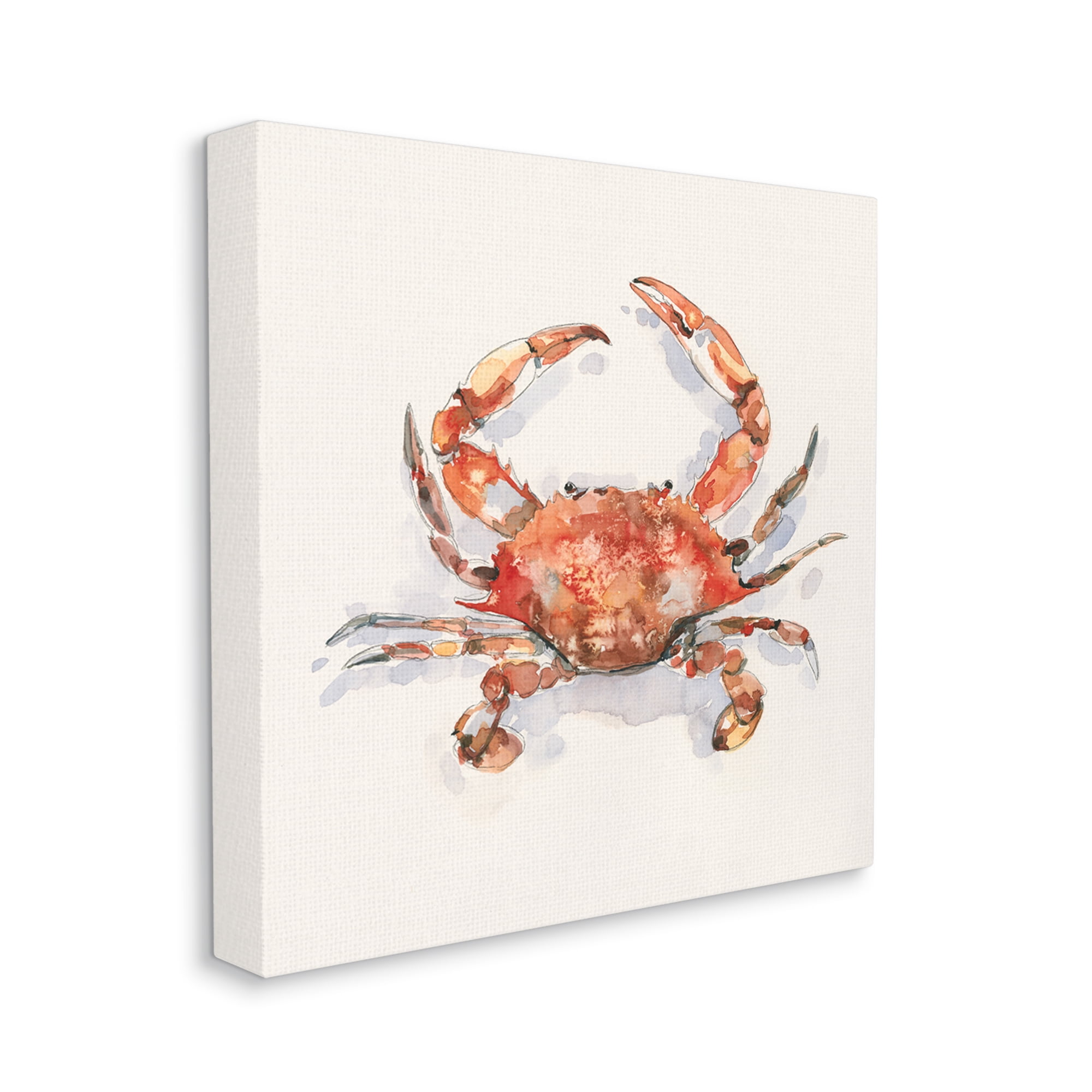 Stupell Industries Red Crab Marine Animal Animals & Insects Painting Gallery Wrapped Canvas Print Wall Art, 30 x 30