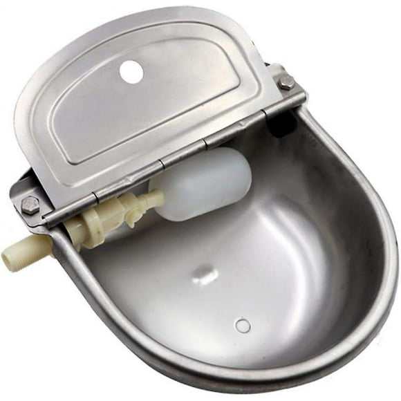Automatic Waterer Cattle Water Bowls With Drain Hole, Stainless Steel Drinker For Sheep Goat Horse Dog Water Bowl Trough