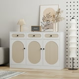 Homfa Sideboard Storage Cabinet with 3 Drawers & 3 Doors, 53.54'' Wide ...