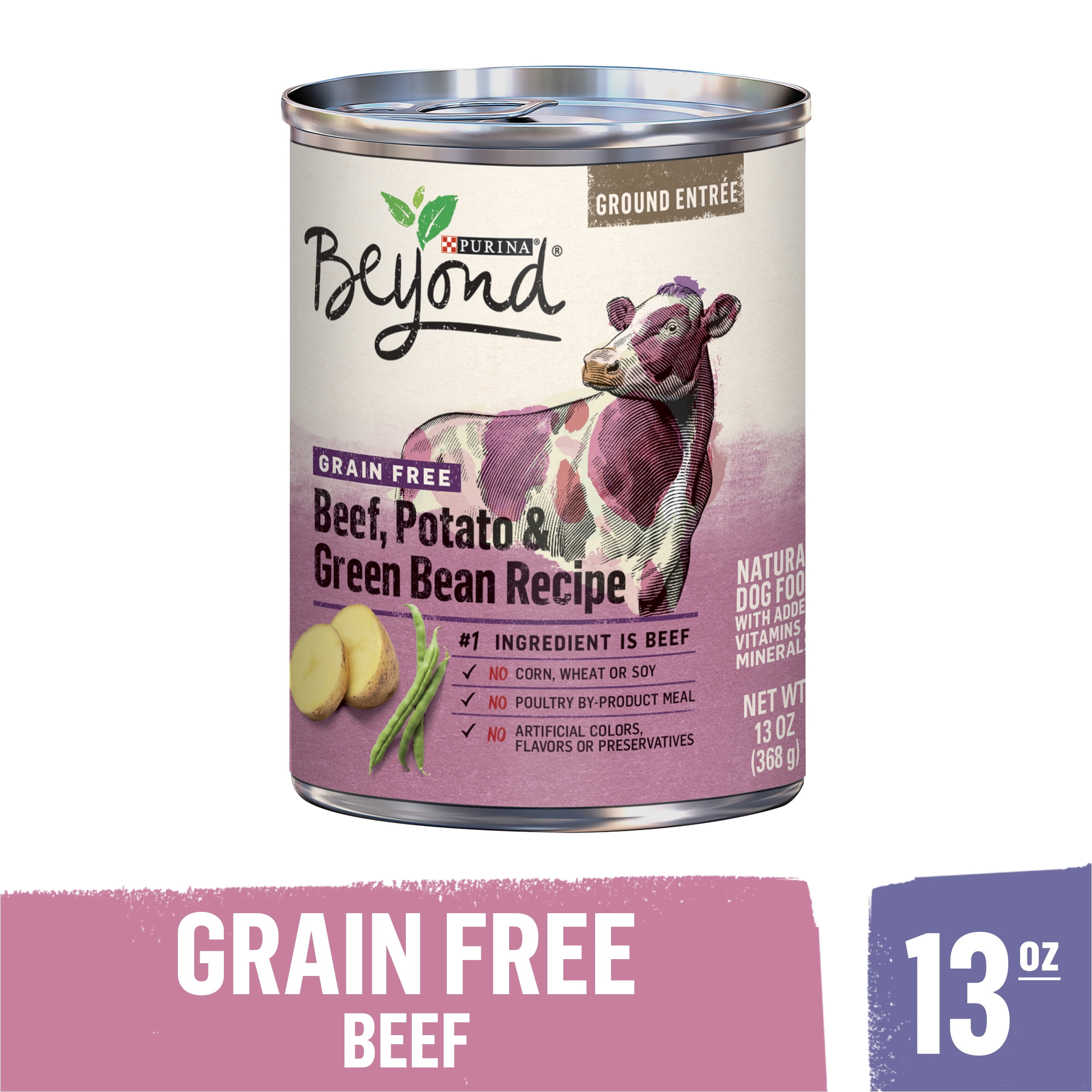 Purina Beyond Grain Free, Natural Pate Wet Dog Food, Grain Free Beef ...