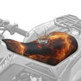 thumbnail image 4 of Uorisanigo ATV Seat Cover Four Wheeler Seat Cover Accessories Universal Fire Wolf Print Powersports Cushion Covers Waterproof Elastic ATV Back Seats Breathable Padded Protection, 4 of 7