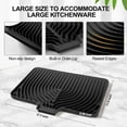thumbnail image 2 of Silicone Dish Drying Mat for Kitchen Counter with Built-in Drain, Compact Drainer Mat for Kitchen RV Campers Travel, Fast Self-Draining Slope, Non-Slip, Multiple Use 17.7 x 11.8 Inch(Grey), 2 of 7