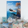 thumbnail image 2 of Designart "Serenity on the Blue Boat I" Boat Metal Art Living Room, 2 of 5