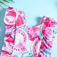 thumbnail image 6 of naisibaby Toddler Kids Girls Fashion Cute Leopard Flowers Printed Bikini, Baby Ruffles One-piece Swimsuit Pink 4-5T, 6 of 9