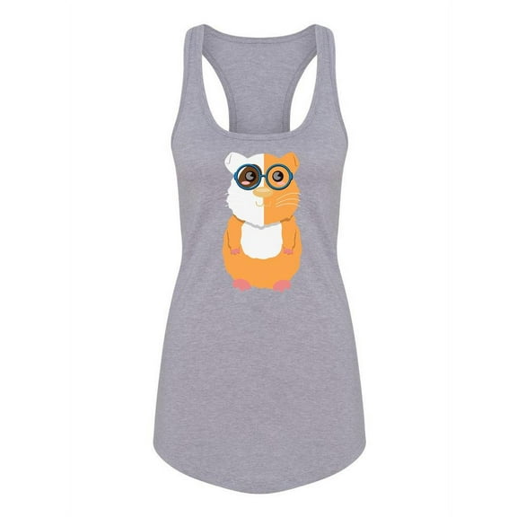 Guinea Pig With Glasses Racerback Tank Women -SPIdeals Designs, Female Small