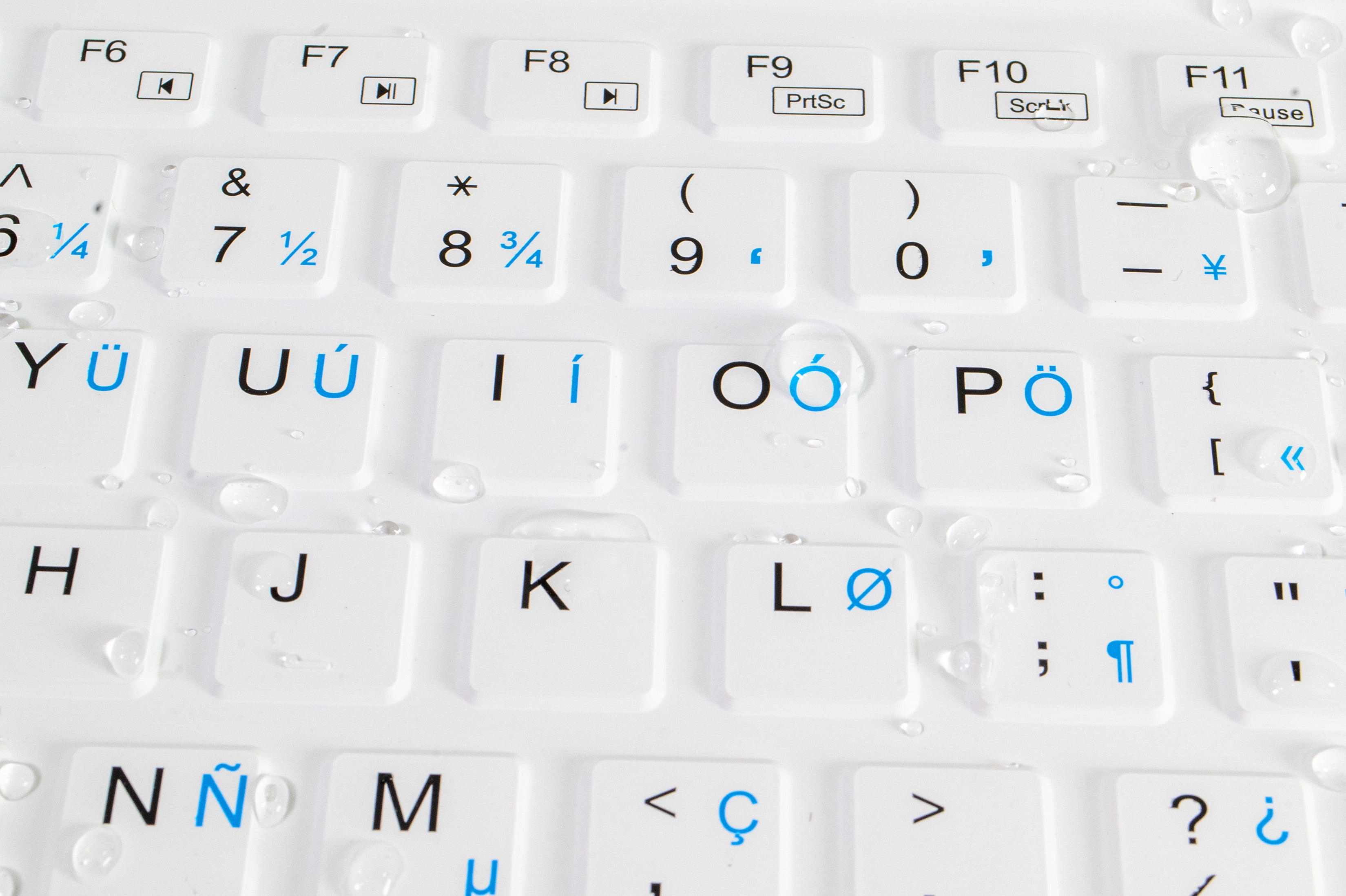 SaniType 'Blue Connect' Professional-grade Rigid Silicone Washable Wireless Bluetooth®; Keyboard with ON/OFF Switch (BT) (White) | KBSTRBT99Si-W