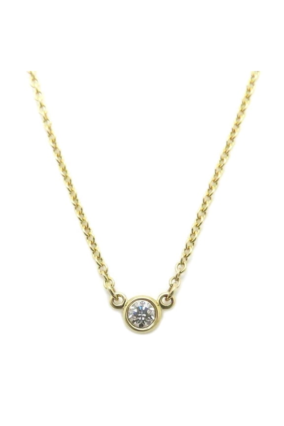 Pre-Owned TIFFANY & Co. Tiffany By the Yard Necklace with 1 Diamond and Elsa Peretti... (Good)