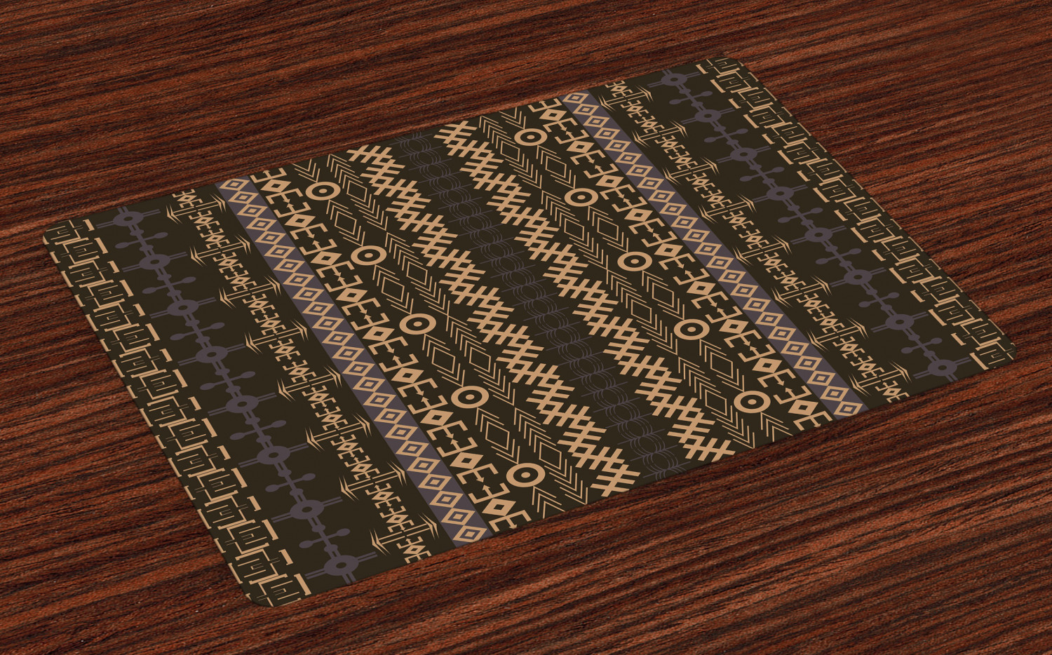 African Placemats Set of 4 Traditional Ethnic Pattern Geometric Shapes