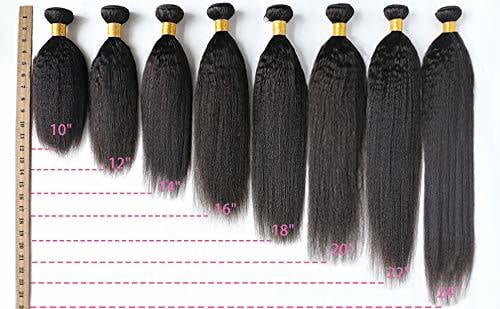 3 Bundles Kinky Straight Human Hair Natural Black(10 10 10inch)