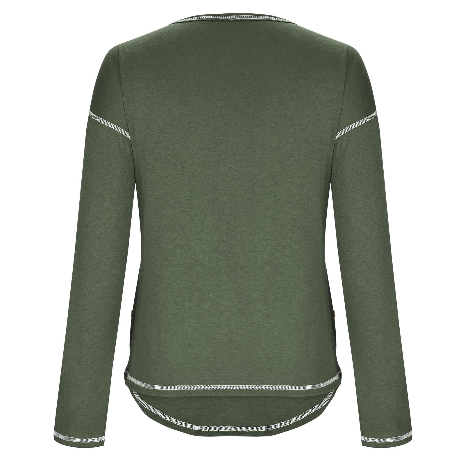 Women's Long Sleeve Tunic Tops Solid Color Round Neck Pullover Shirts Plus Size Casual Loose Dressy Blouses - image 5