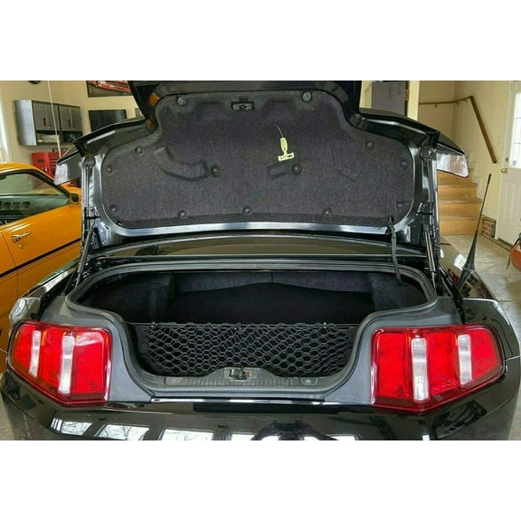 EACCESSORIES EA Trunk Organizer Cargo Net for Ford Mustang 2005-2014 – Envelope Style Cargo Net for Convertible, Coupe – Premium Mesh Elastic Car Trunk Organizer – Compatible Ford Mustang 2005-2014