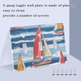 thumbnail image 3 of Yayeee Toggle Light Switch Wall Plate 2-Gang 4.56"x4.48" Decorative Outlet Cover, Red Sailboats, 3 of 7