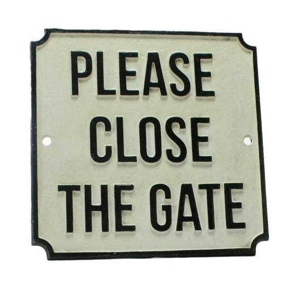 HomArt Cast Iron Please Close The Gate Sign