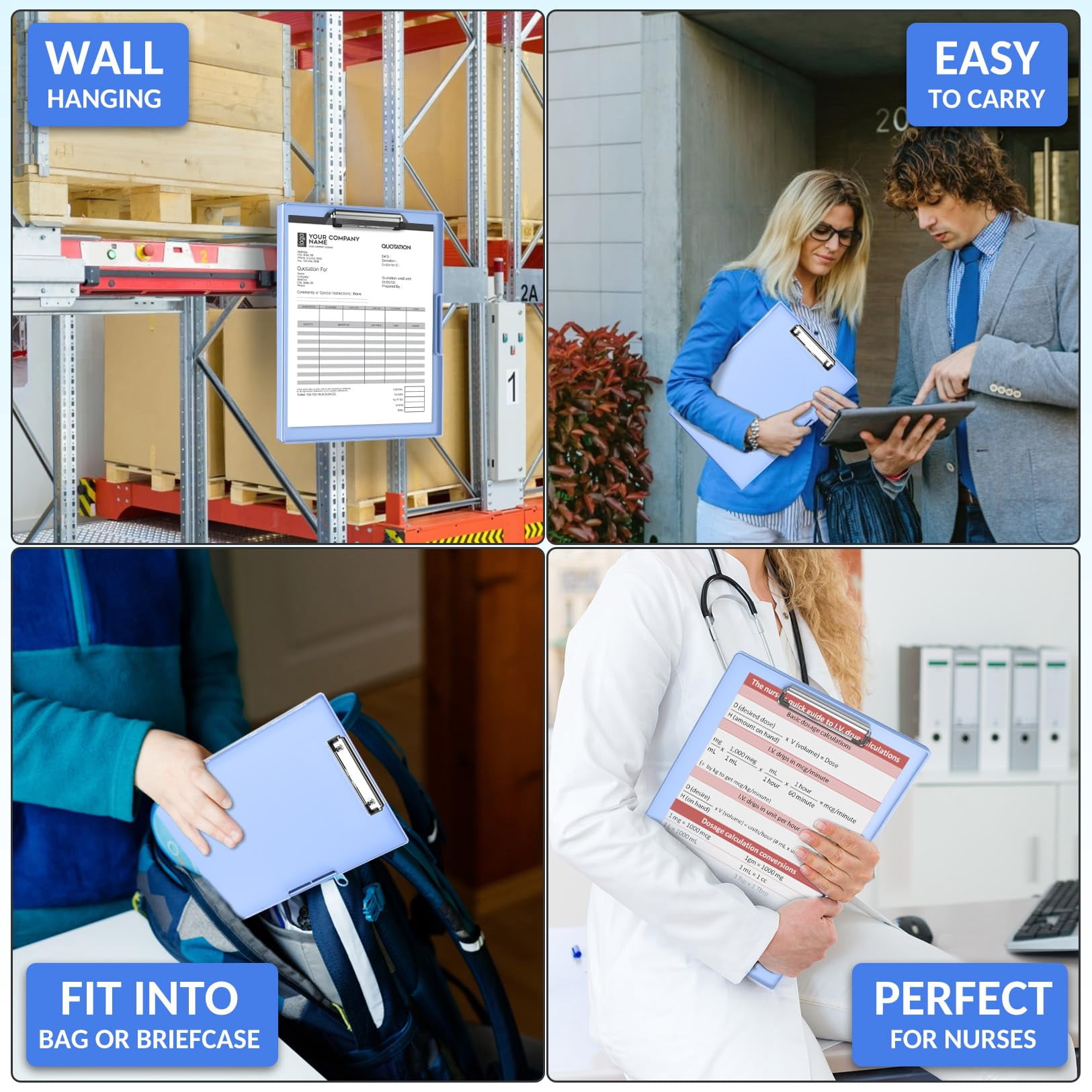 Clipboard With Storage  Heavy Duty Cleaview Clip Boards 8.5x11 Dual Dry Erase Plastic High Capacity Clipboards Folder For Teacher Nurse School & Office Supplies