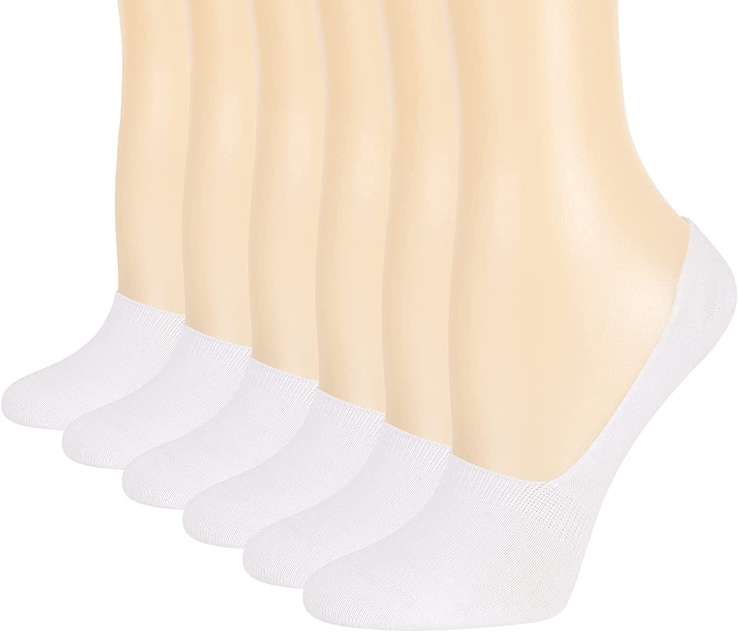 Invisible Liner Socks Non Slip Socks with Silicone Trainers Flat Socks for Everyday & Business Bamboo No Show Socks for Women & Men Sneakers & Loafers 6 Pack