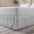 thumbnail image 1 of Geometric Bed Skirt, Pattern in Postmodern Memphis Style Different Shapes Scattered on White, Elastic Bedskirt Dust Ruffle Wrap Around for Bedding Decor, 4 Sizes, Grey Black White, by Ambesonne, 1 of 2
