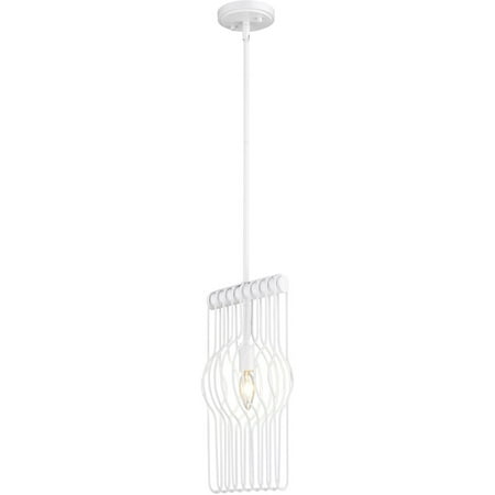 

White Tone Finish Mini Pendants 7 Wide Gloss White Steel Shade Steel Material Candelabra 1 Light Fixture