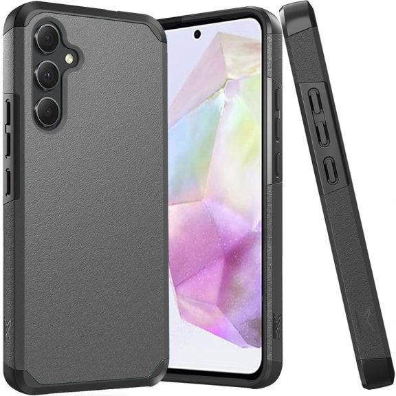 For Motorola Moto G Power 5G 2025 Tough Strong Hybrid Case Cover   Tempered Glass - Charcoal Grey