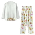 thumbnail image 4 of Kuiaobaty Cat Flower Print Women's 2 Piece Outfits Pajama Set Long Sleeve Top Wide Leg Pants with Pockets Loungewear Comfy Nightgown Plus Size, XL, 4 of 7