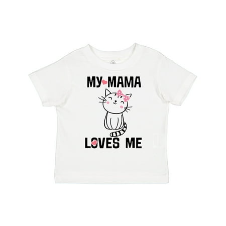 

Inktastic Mama Loves Me Girls Kitty Gift Toddler Toddler Girl T-Shirt